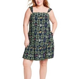 NEW AGUABENDITA WOMENS DAINTY FLORAL TILE PRINT MINI DRESS SIZE:3X